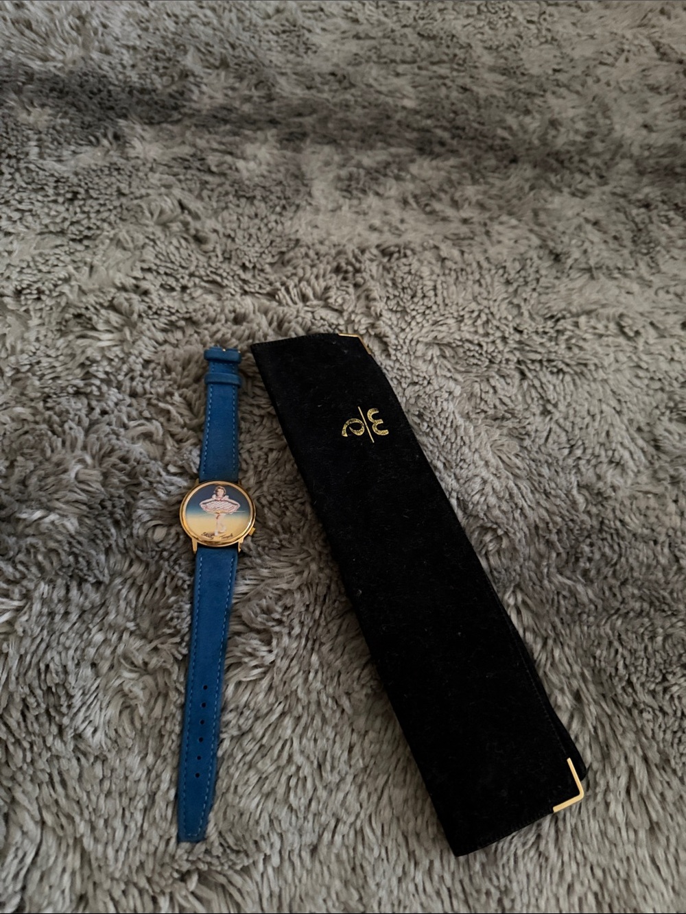 Blue Strap Gold-Tone Ballerina Dial vintage Watch